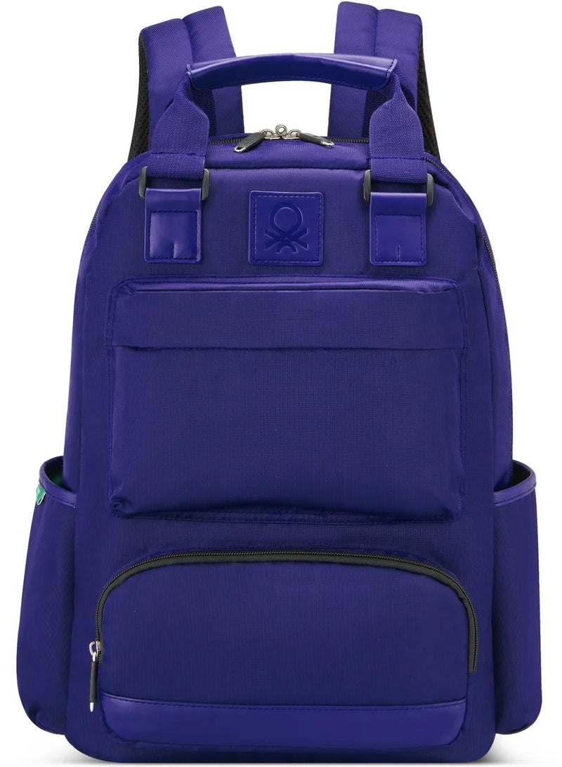UNITED COLORS OF BENETTON Color Block Tote 15.6" Laptop Backpack - Navy - Image 1